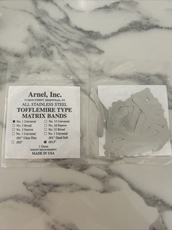 Arnel TOFFLEMIRE Matrix Bands No1 Universal .0015, 2 Pkgs
