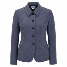 Pendleton Classic Womens 10 Wool Blend Blazer Navy Blue Textured Jacket T359-557