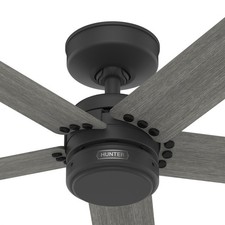 Hunter Fan 52 inch Matte Black Outdoor Ceiling Fan with No Light