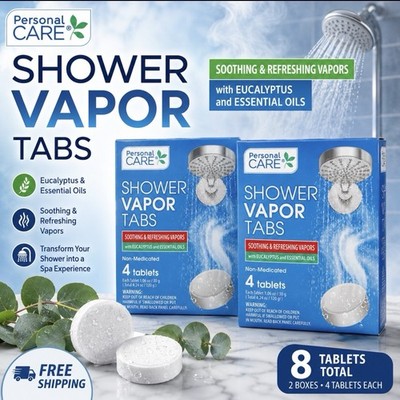 Personal Care Shower Vapor Tabs Eucalyptus Essential Oils 8 Tablets Total New