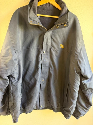 NWT Cutter & Buck Four in One Mens XL Navy Fleece Lined 4 In One Zip Snap Jacket video thumbnail