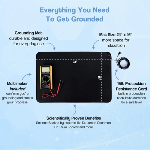 Grounding Mat for Feet with Multimeter, 24 X 16 Inch Earthing Kit image 4