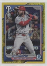2024 Bowman Chrome Mega Box Yellow Mojo Refractor /75 Bryce Harper #40 15tx