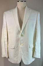 Ralph Lauren White Linen Blazer Mens 40 Short Lightweight Summer Jacket Classic