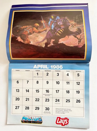 He-Man Masters Of The Universe 1986 Lays Potato Chip Calandar W/ Coupons 1 Loose - Picture 7 of 20