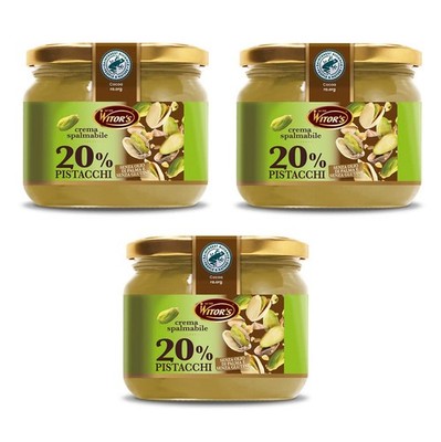 3x Witor's Crema Spalmabile al Pistacchio Streichfähige Creme mit Pistazien 220g