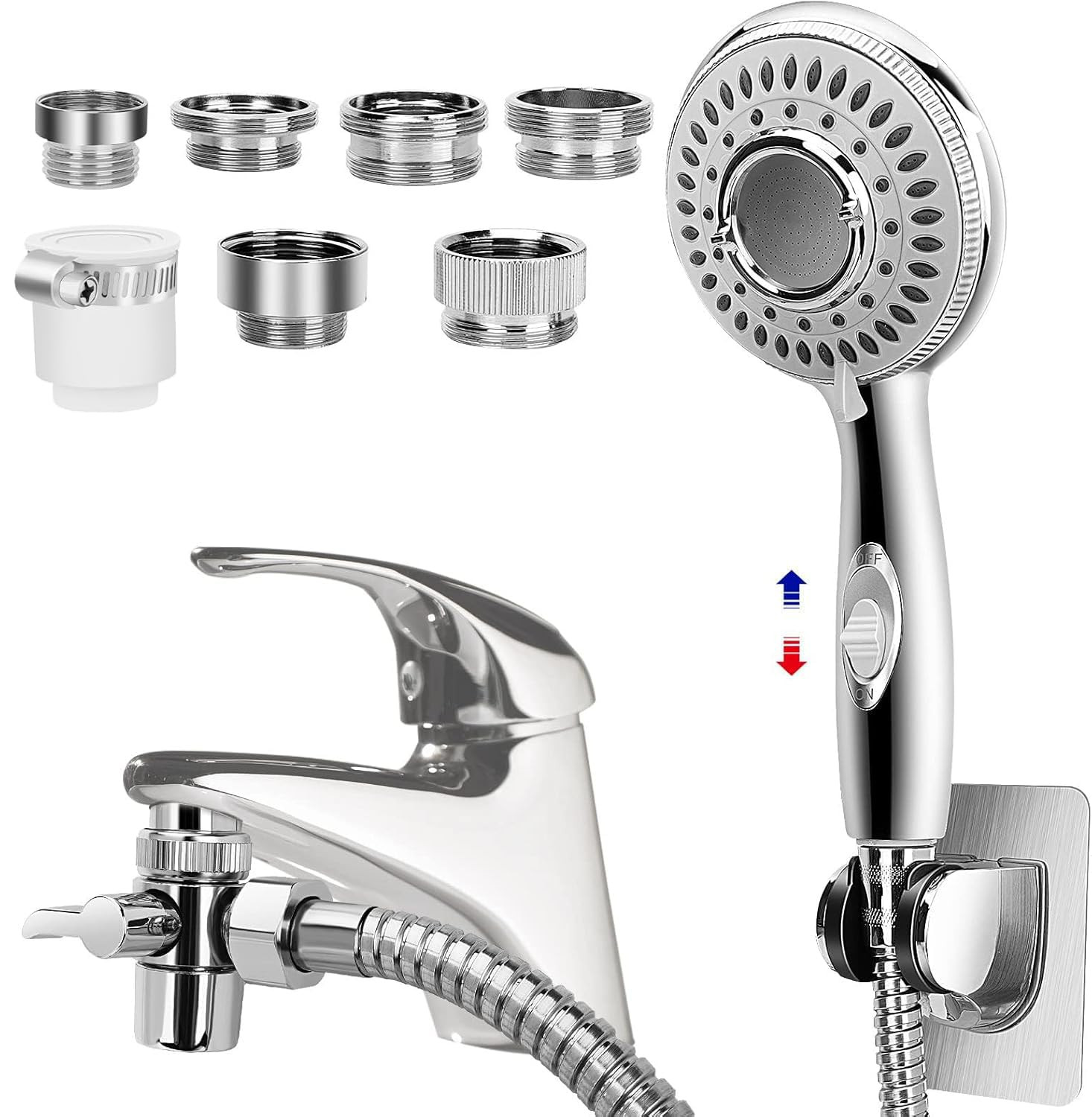 Shower Head Sink - Faucet Bathtub, Hose Sprayer Attachment with 5 Adapters, 7...