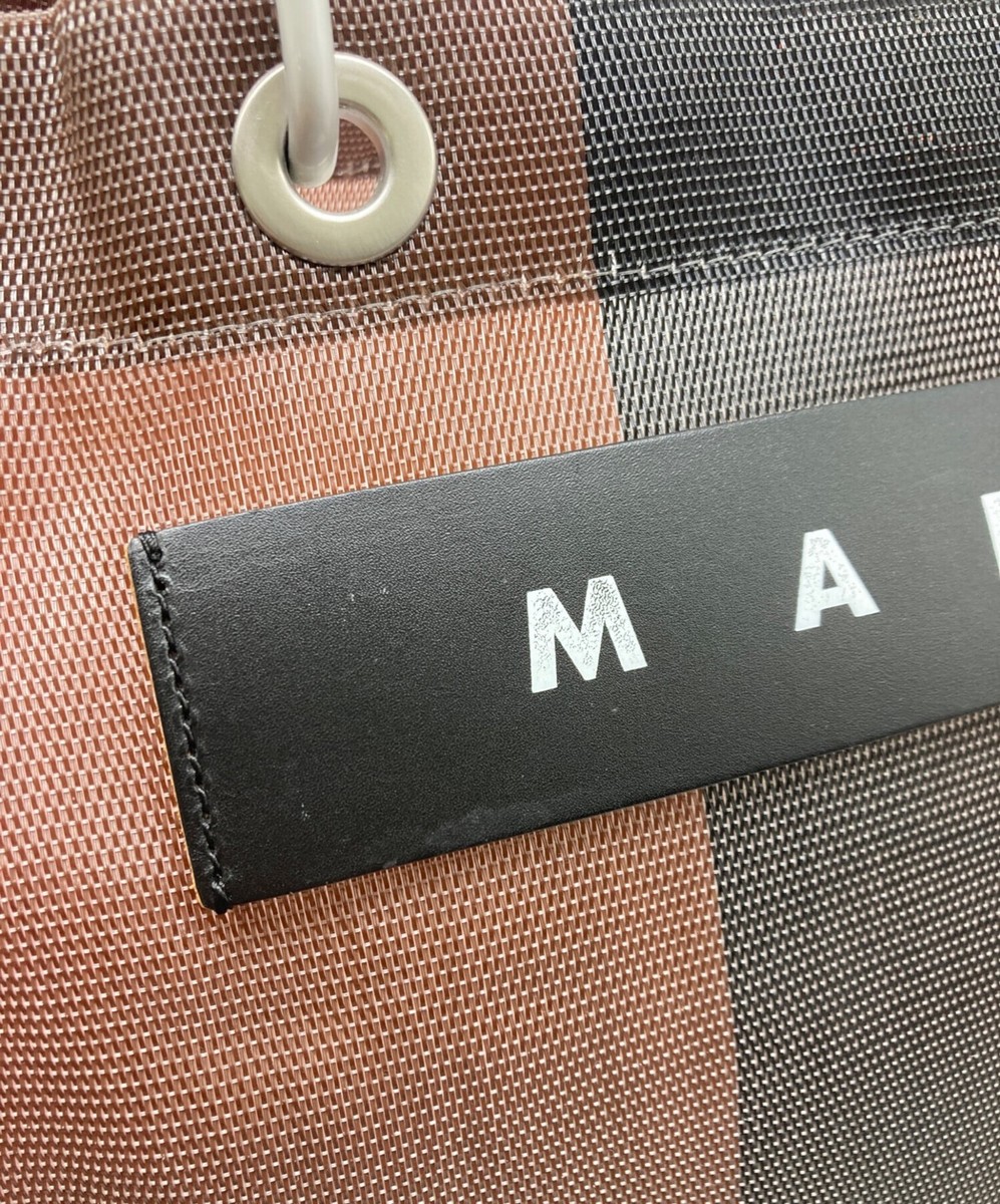 【新品未使用】MARNI MARKET STRIPE BAG MARNI Market Series Multi Stripe Tote Bag Nylon 32cm×44cm