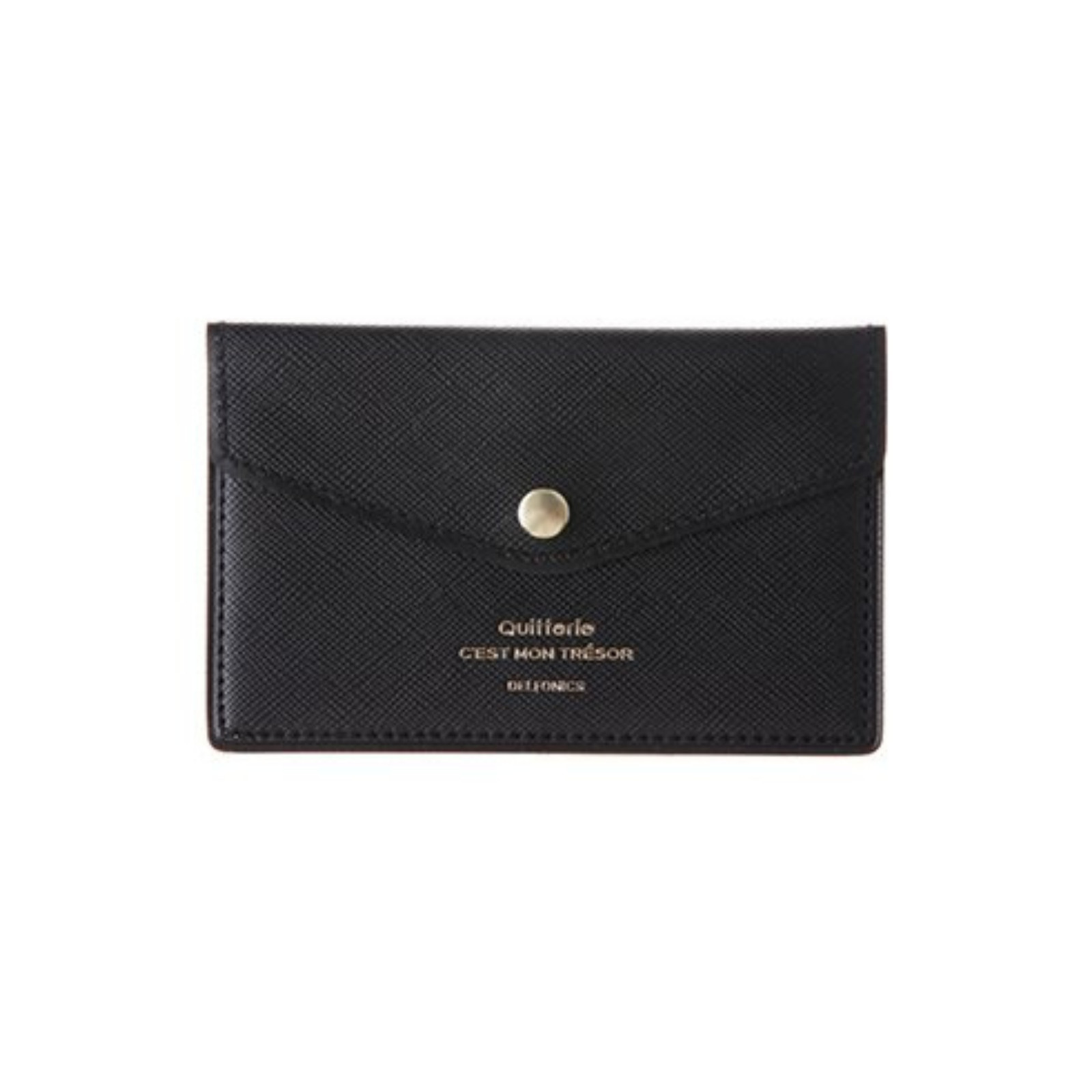 Delfonics Quitterie Card Case with Snap: 4-1/2 in. x 2.9 in. (Black)