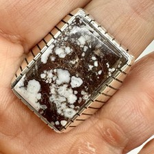 Navajo Silver Wild Horse Men Ring Size 13 Sterling Silver by Trevor Jack 20g