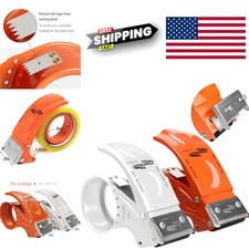 Heavy Duty Metal Packing Tape Dispenser Gun Two Pack 2 Inch Wide Orange White