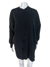 Lululemon Women's Dress Sweater Sweatshirt Broken Beats Black Oversized Size S