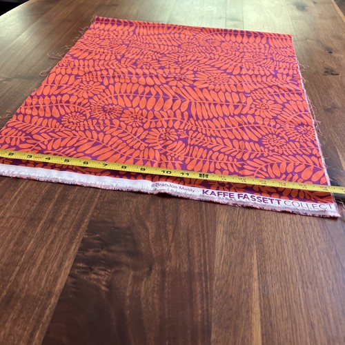 Kaffe Fassett Collective Cotton Fabric 1/2 Yard Orange & Purple Fronds - Picture 3 of 8