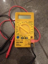 Cen-Tech Yellow Multi Tester Digital Multimeter WORKS
