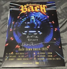 2025 Sebastian Bach Hand Signed  Australia Tour Poster Lithograph Skid Row New