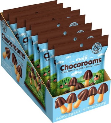 Meiji Chocorooms Crispy Craers, Milk and Dark Chocolate binat -, -
