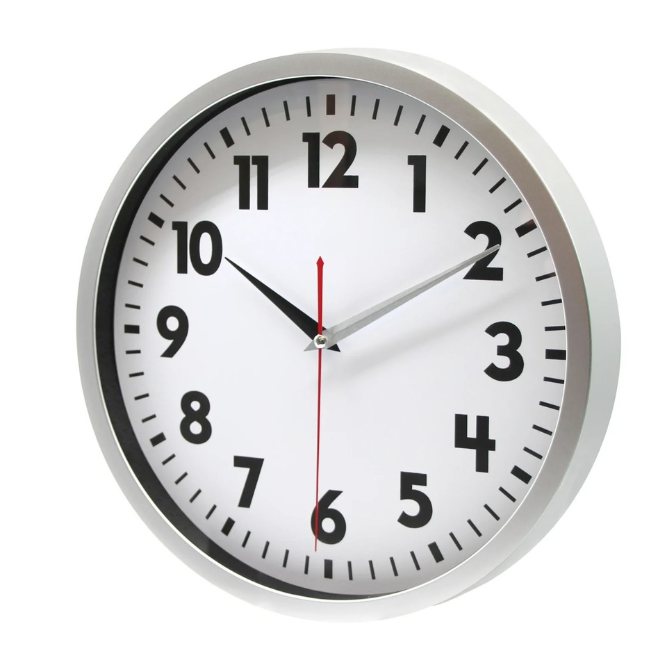 High Contrast Clock 12 Inch Quartz Indoor Wall Clock Easy Read High Contrast Battery ...