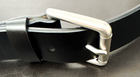 Jeff&Co Men's Black Leather Dress Belt Solid Silver Tone Buckle Size 35 35mm