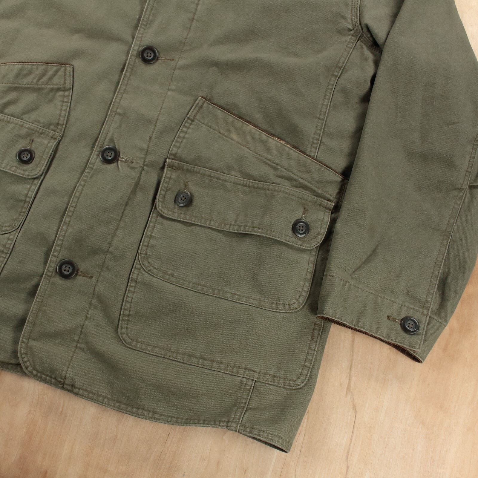 ORVIS quilt lined green canvas barn chore coat LARGE … Gem