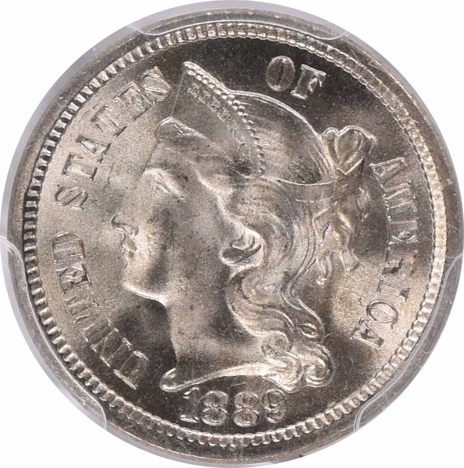 1889 Three Cent Nickel MS66 PCGS (CAC) - Image 3 of 4