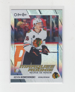 23/24 OPC Chicago Kevin Korchinski Rainbow Foil Rookie RC card #587 Ltd #93/350