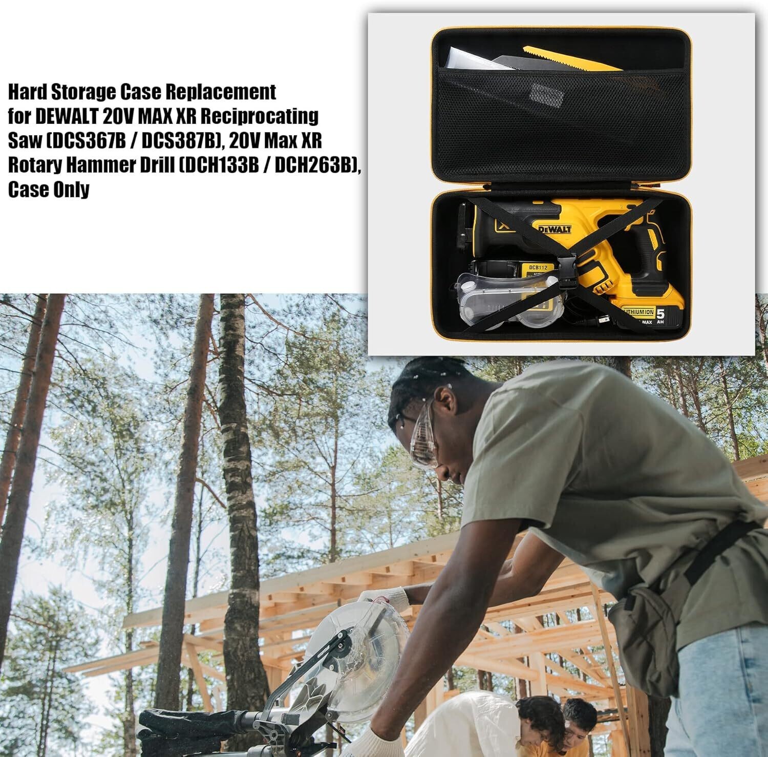 khanka Hard Storage Case Replacement for DEWALT 20V MAX XR Reciprocating Saw (D