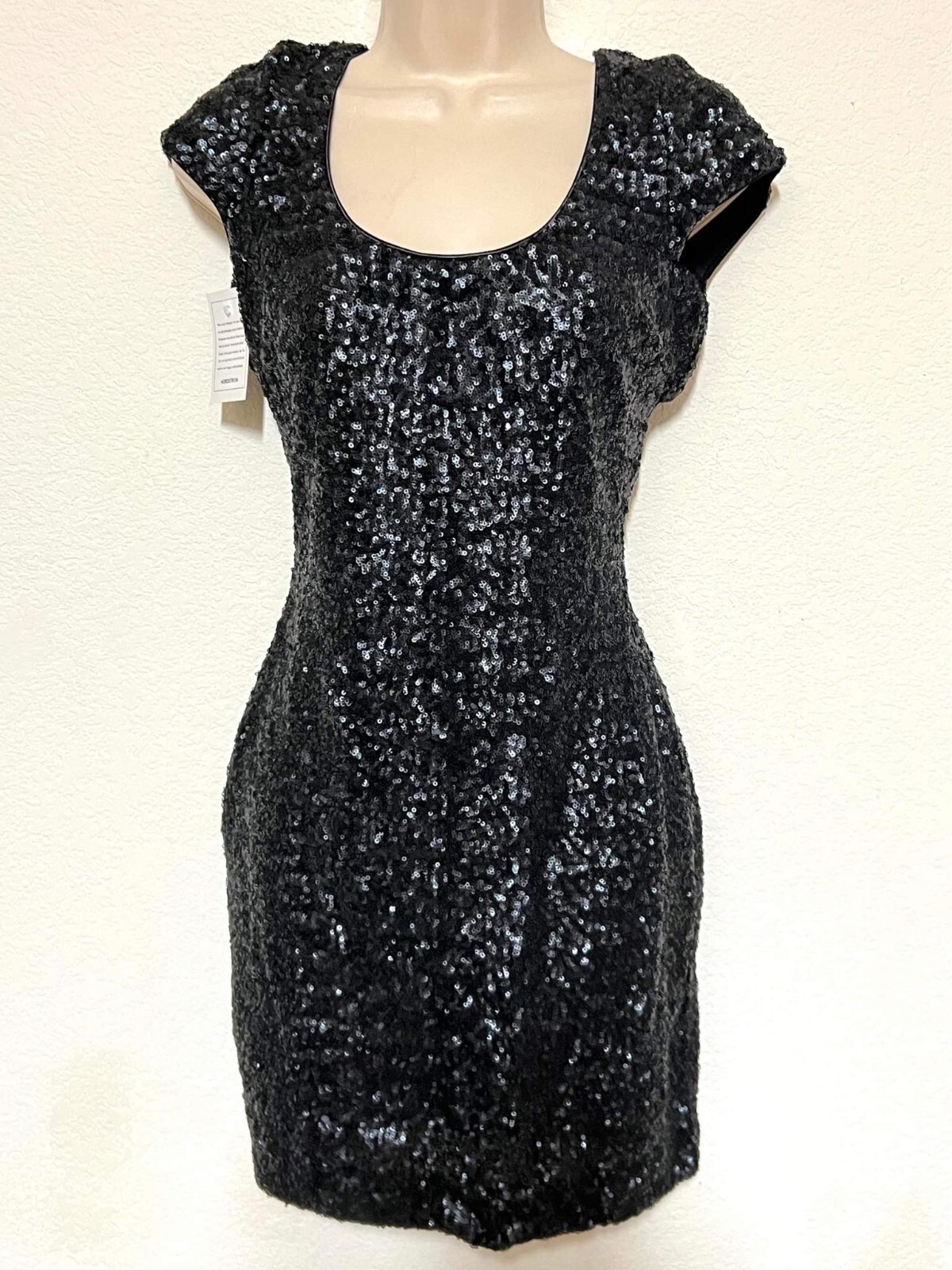 Dress The Population Black Beaded Mini Size L#20 NWT