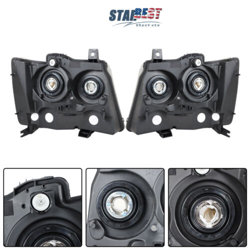 Headlights Assembly LH+RH Side For 07-14 Avalanche/Suburban/Tahoe Amber Corner - Foto 3 di 12