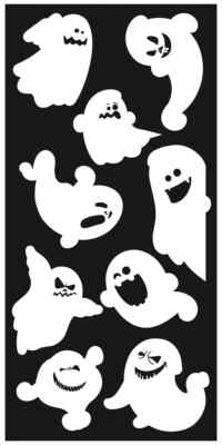 Stickers PH Slim Halloween White Ghosts Different Expressions