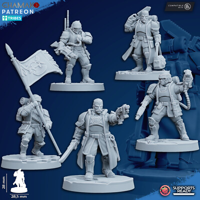 5x Freedom Guard Command Squad Ghamak für Cadian Cadia Tabletop Sci-Fi
