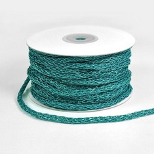 25 Yds - 5mm Turquoise Metallic Loosely Braided Cord Trim Sewing Crafts