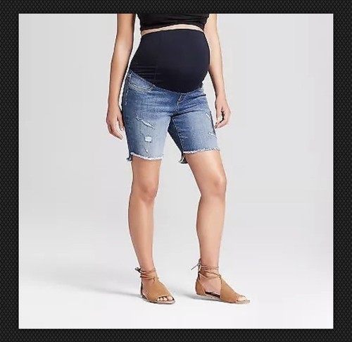 bermuda distressed jean shorts