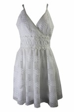 Guess Ivory Sleeveless Surplice Neck Lace Crochet A-Line Dress 12