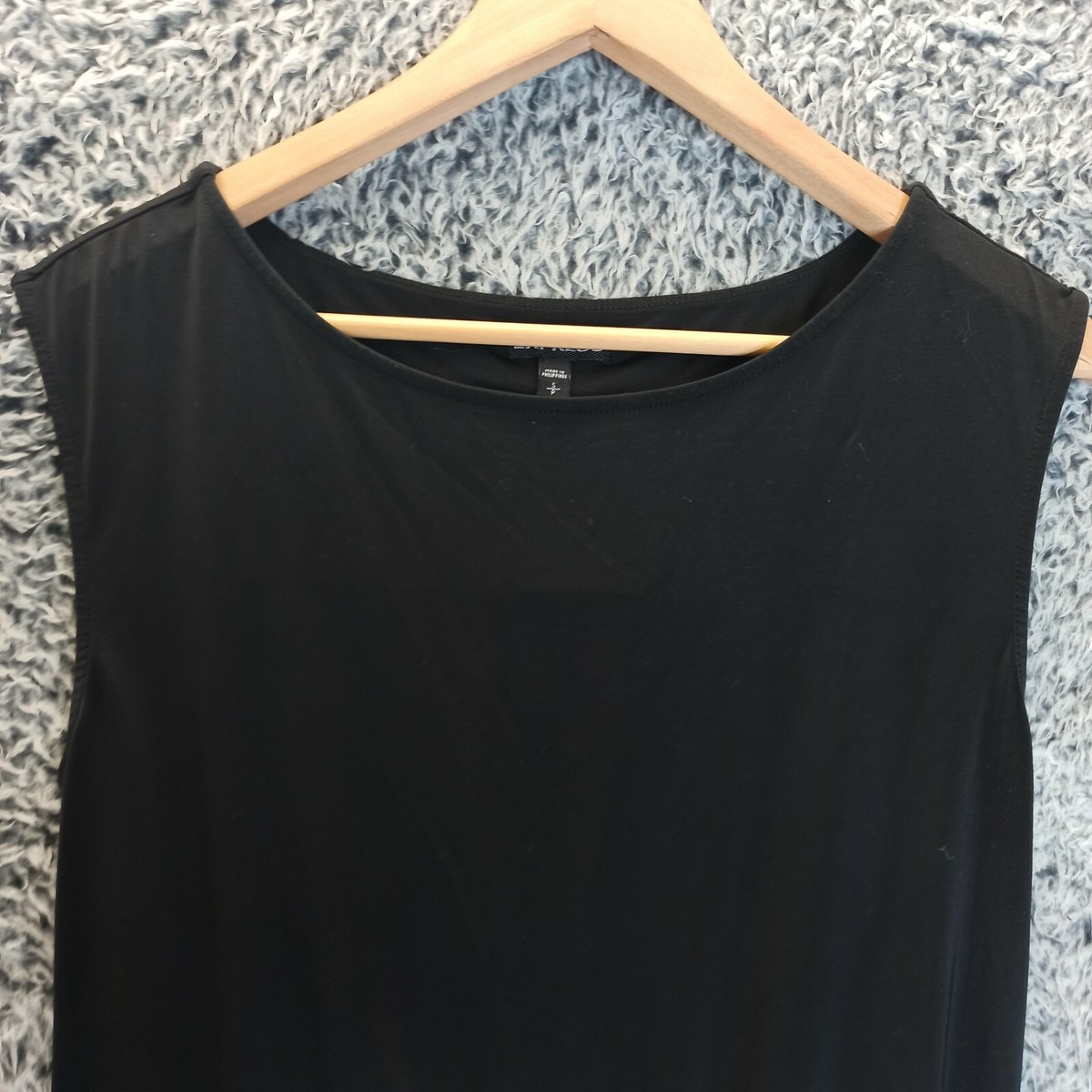Express Tank Top Women Small Black Boat Neck Down Waist Drawstring