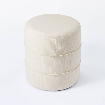 Catalina Mudcloth Round Ottoman Cream - Threshold designed with Studio ...