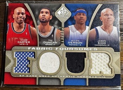 2009-10 SP Game Used 82/125 Carter Duncan Iverson Kidd f4-dkic Fabric Foursome
