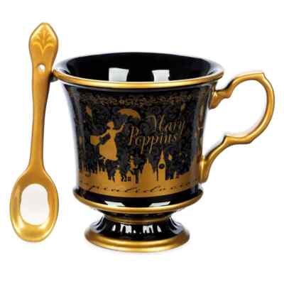 Disney Parks Mary Poppins 60th Jubiläum Kaffeetasse mit Löffel 