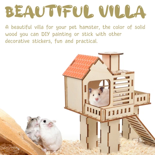 2pcs Guinea Pig Hideout Hamster Castle Hamster Cage Accessories - Picture 7 of 13