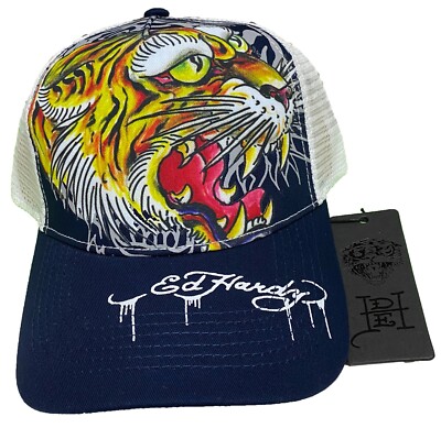 Like New Ed Hardy Baseball Cap Ed Hardy Eagle Snake Snapback Trucker Hat Color: Black Style  main image 3
