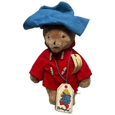 Vintage 1975 Eden Toys Paddington Bear 17" Plush Red Coat Blue Hat Stuffed Toy