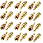 20Pcs 4mm Gold Plated Banana Black & Red Connector Audio Speaker Wire Cable Plug