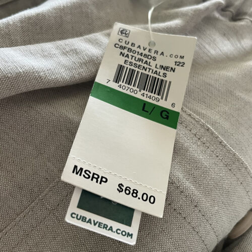 Cubavera Linen-Blend Button Drawstring Pants Size Large NWT Vacation Neutral - Picture 6 of 13