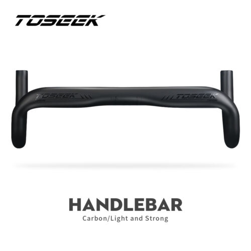TOSEEK Full Carbon Fiber Bicycle Handlebar Road Bike Drop Bar 380/400/420/440mm - Picture 1 of 11