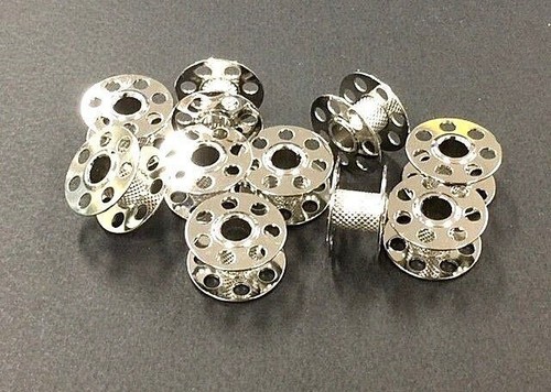 10X Metal Bobbin with Holes Both Side Knurled Stem 0115367000QW Bernina - Picture 2 of 2