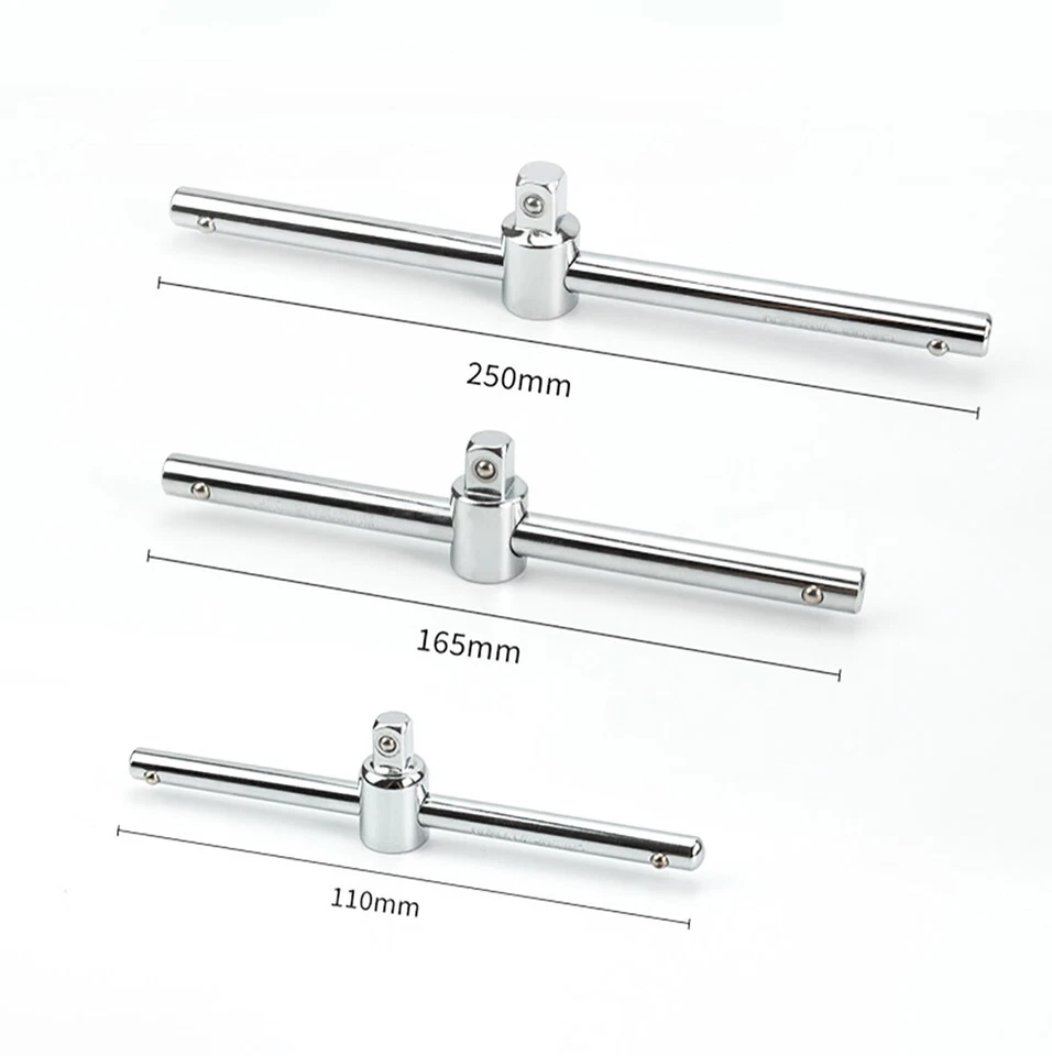 NEW Drive Ratchets 1/4" 3/8" 1/2" Sliding T-Handle Socket Breaker Bar Wrench - Image 3 of 4