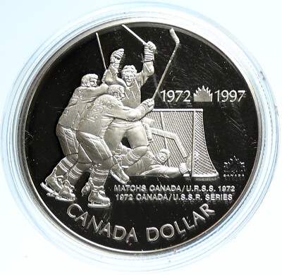 1997 CANADA Queen Elizabeth II HOCKEY VICTORY Proof Silver Dollar