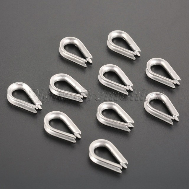 10 Boat Wire Rope Eyelet Thimble Marine 316 Stainless Silver Polished