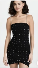 Retrofête Adara Dress Size Medium Black Mini embellished Sheath dress