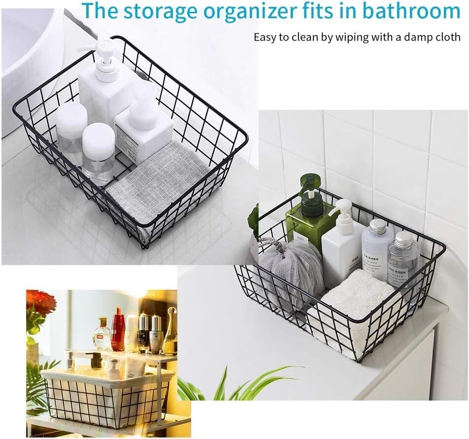 Wire Storage Baskets for Organizing 4 Pack Metal Wire Freezer Organizer