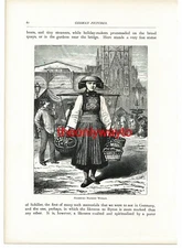 HAMBURG MARKET WOMAN, (HAMBURG CANAL On Reverse), Book Illustration (Print) 1893